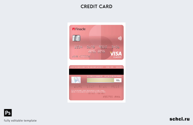 цифровая загрузка шаблон карты Visa Classic для банка Finacle в Индии